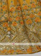 Silk Choli Suit In Mustard Yellow